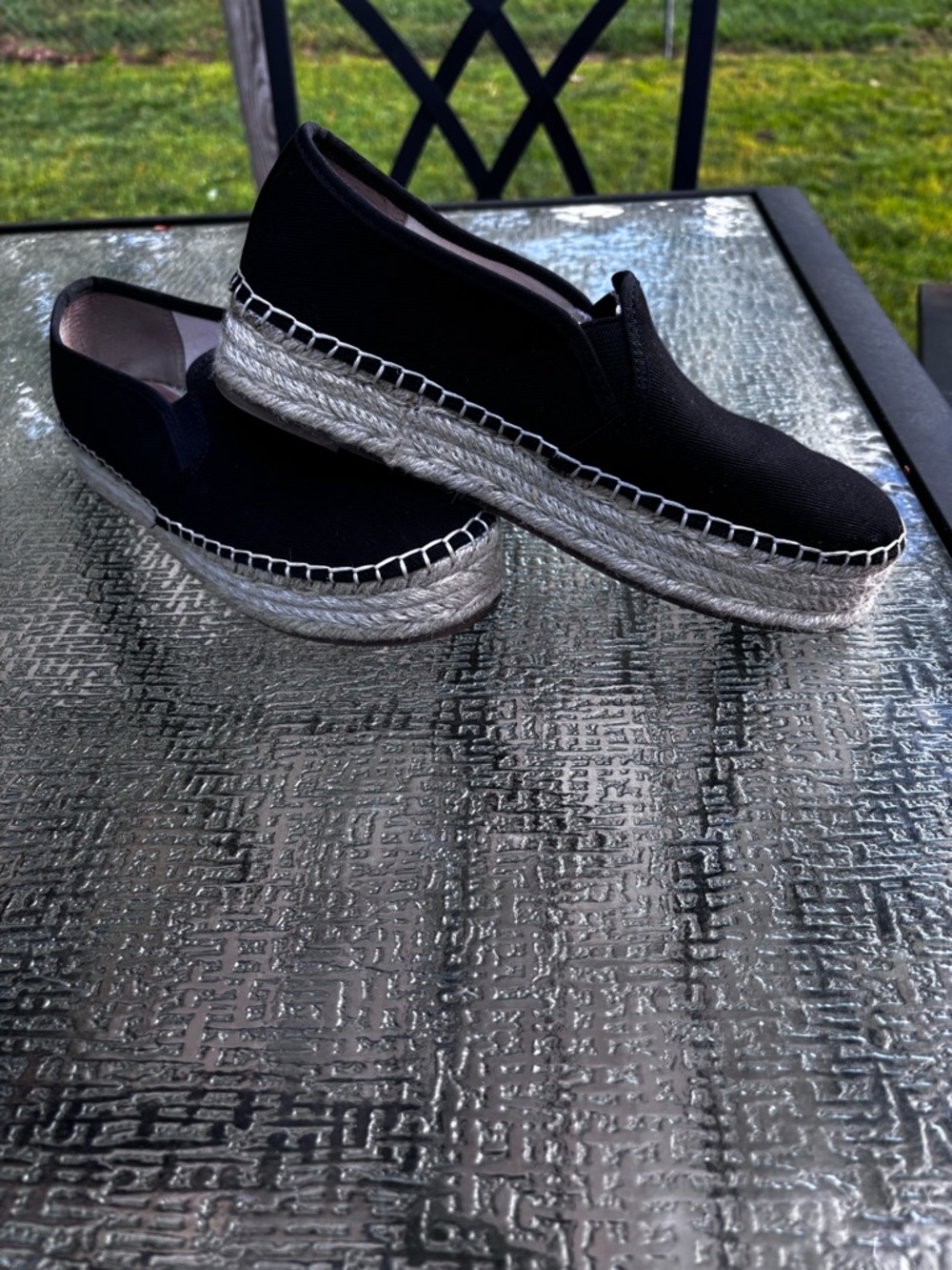Women’s circus by Sam Edelman black espadrilles slip on platform shoes 8.5 - Picture 4 of 7